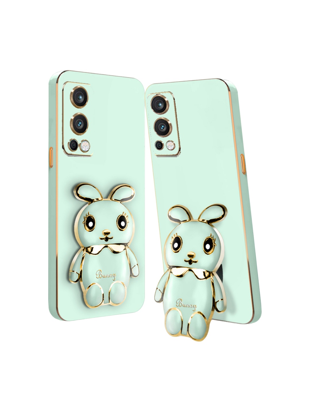 

Karwan 3D Mini Bunny with Folding Stand Oneplus Nord 2 Back Case, Green