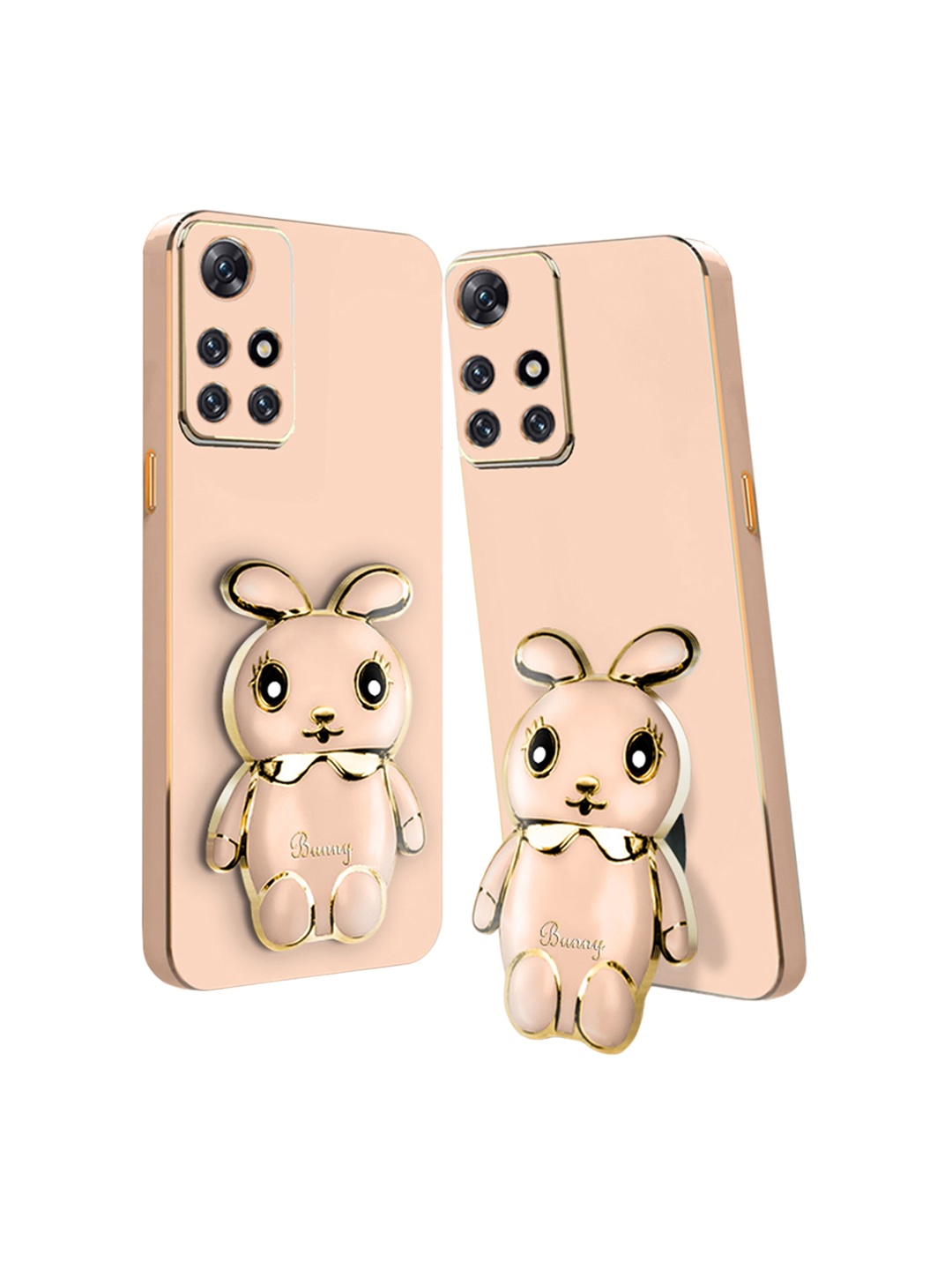 

Karwan Mi 10 PRIME 3D Mini Bunny With Folding Stand Mobile Back Case, Pink