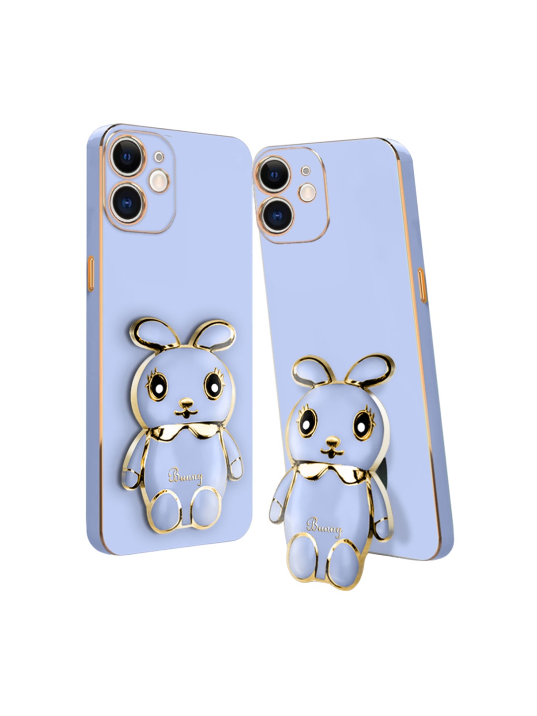 

Karwan iPhone 11 Back Cover with 3D Mini Bunny & Folding Stand, Blue