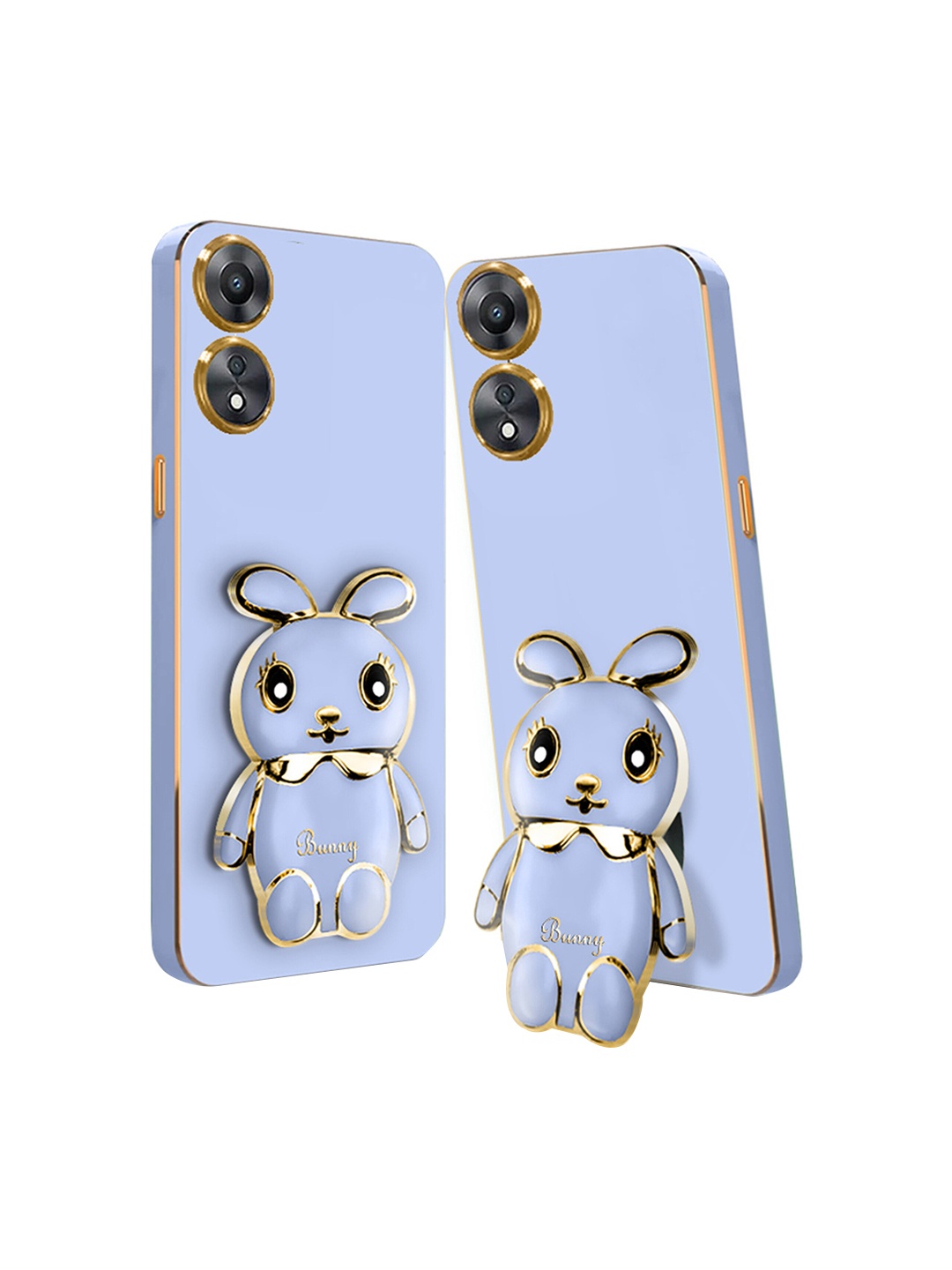 

Karwan 3D Mini Bunny with Folding Stand Oppo A78 Back Case, Blue