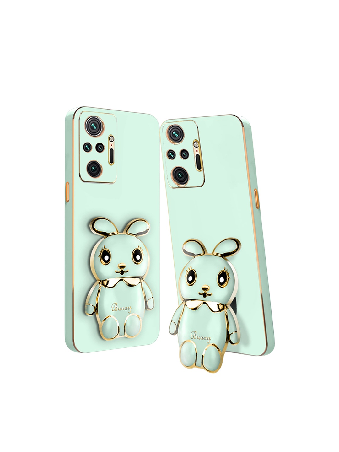 

Karwan Redmi Note 10 Pro 3D Mini Bunny Back Case With Folding Stand, Green