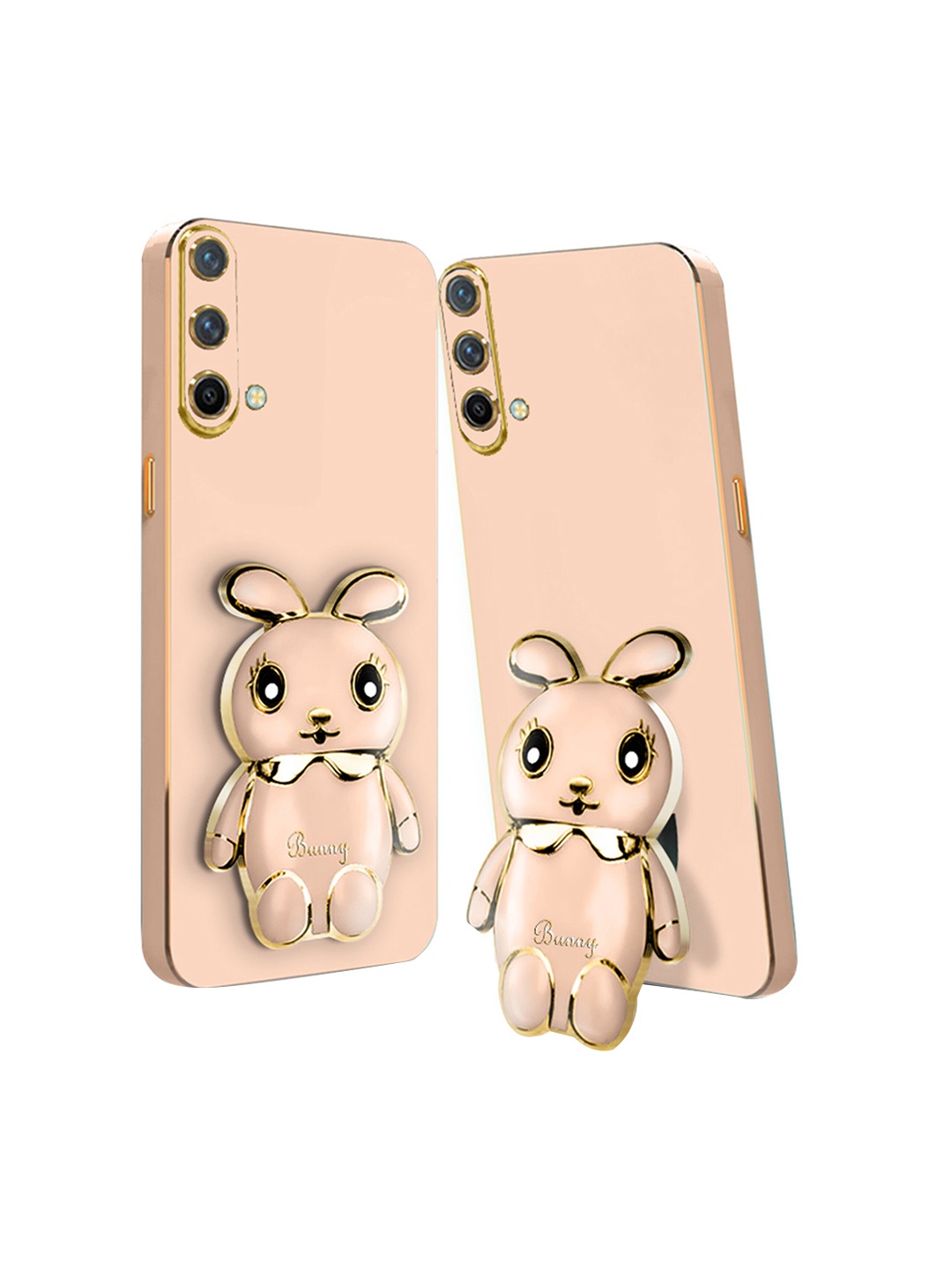 

Karwan Oneplus Nord CE 3D Mini Bunny with Folding Stand Back Cover Case, Pink