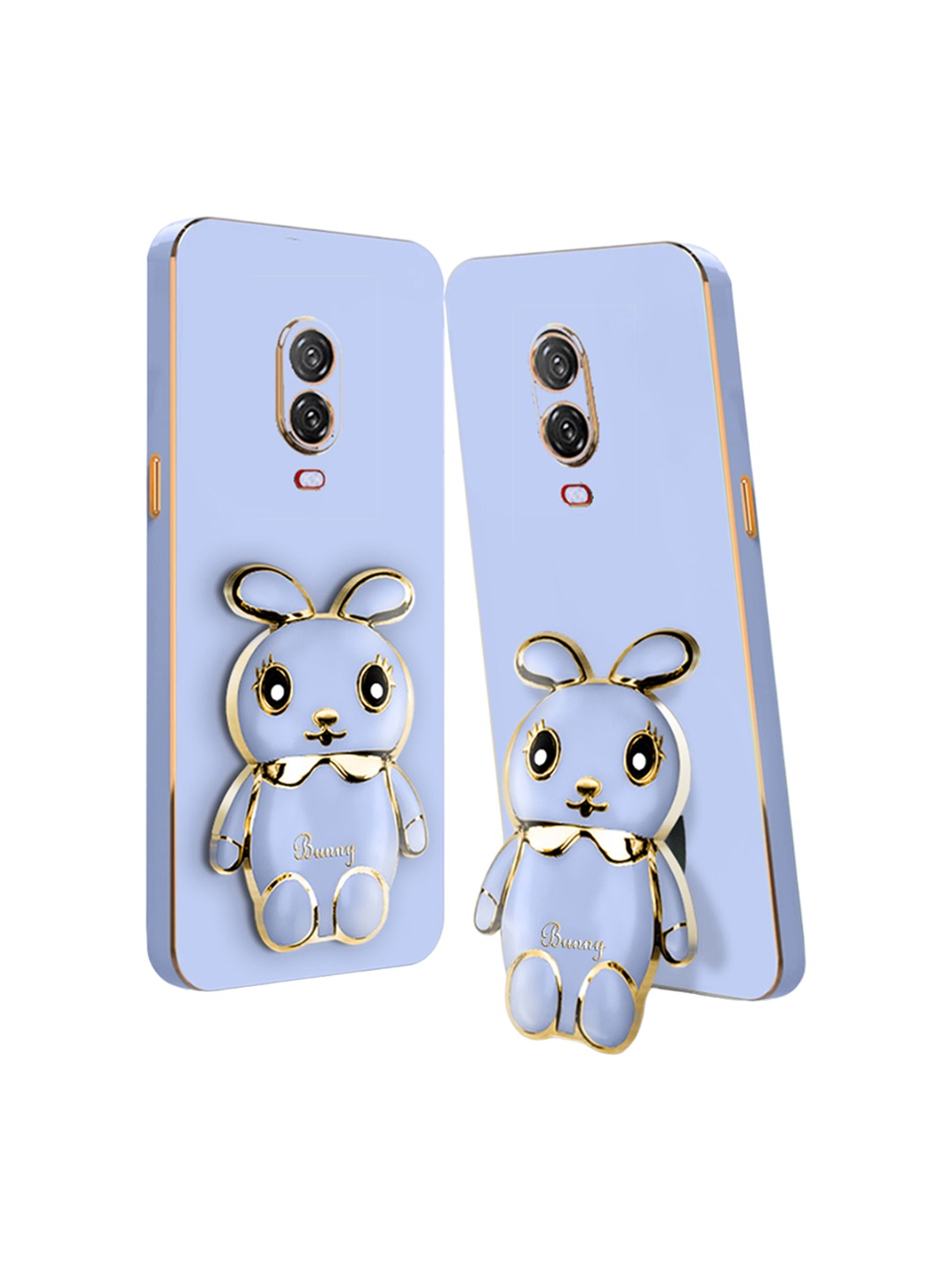 

Karwan 3D Mini Bunny OnePlus 7 Back Case Mobile With Folding Stand, Blue