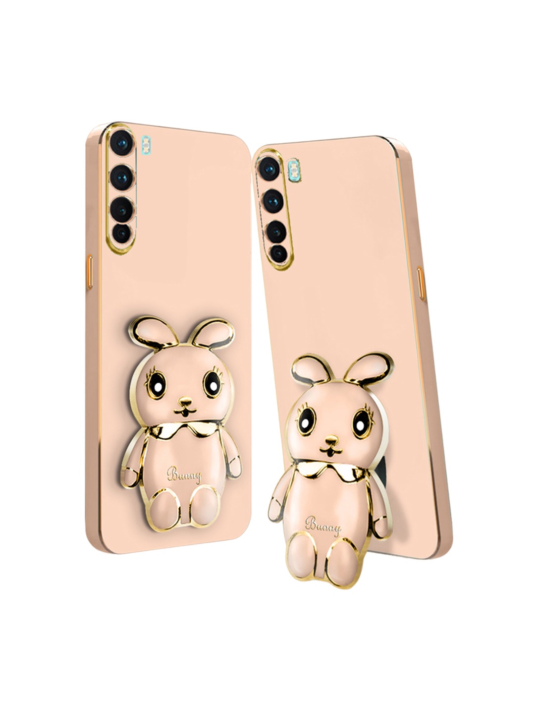 

Karwan 3D Mini Bunny Oneplus Nord Back Case Mobile With Folding Stand, Pink