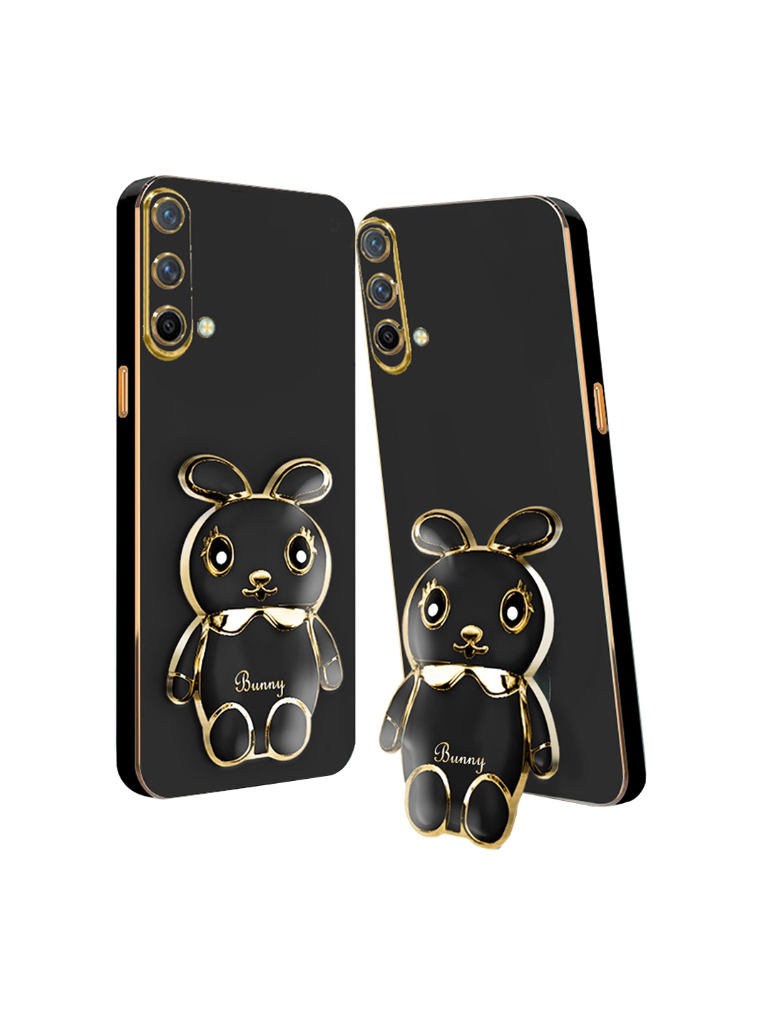 

Karwan 3D Mini Bunny Oneplus Nord CE Back Case Mobile With Folding Stand, Black
