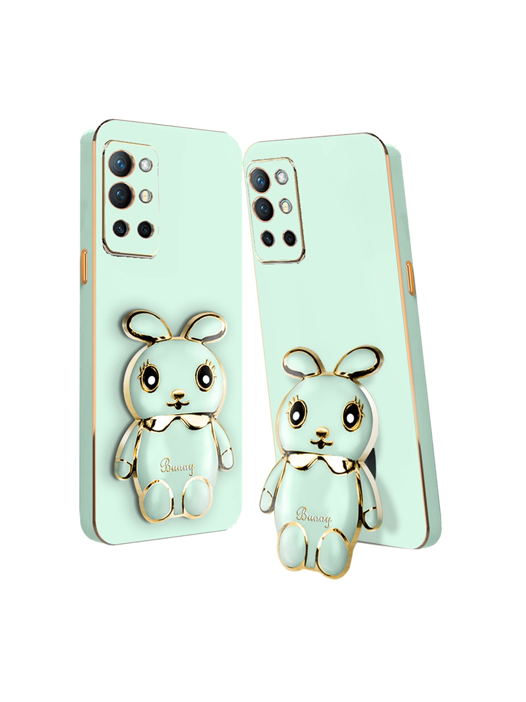 

Karwan 3D Mini Bunny Oneplus Nord CE Back Case Mobile With Folding Stand, Green