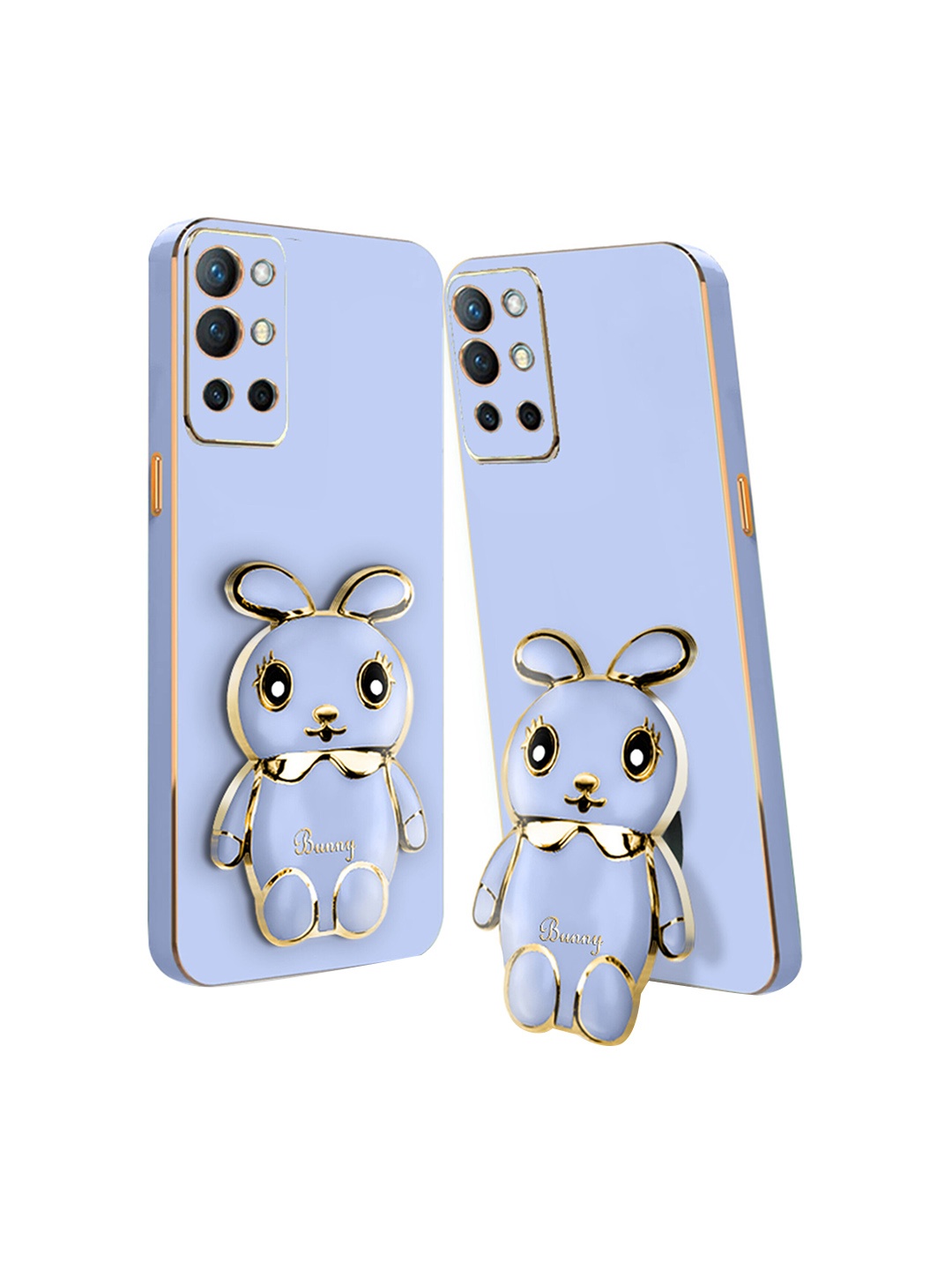 

Karwan 3D Mini Bunny Oneplus 9R Back Case Mobile With Folding Stand, Blue