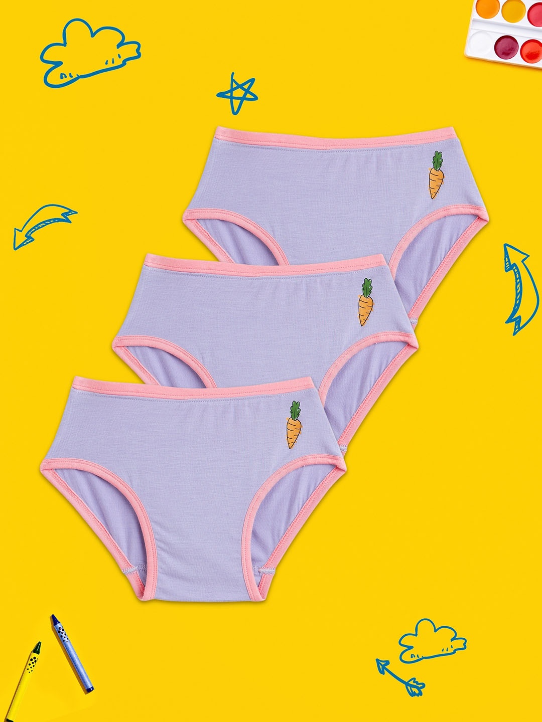 

XY Life Girls Pack Of 3 Mid-Rise Hipster Briefs, Lavender