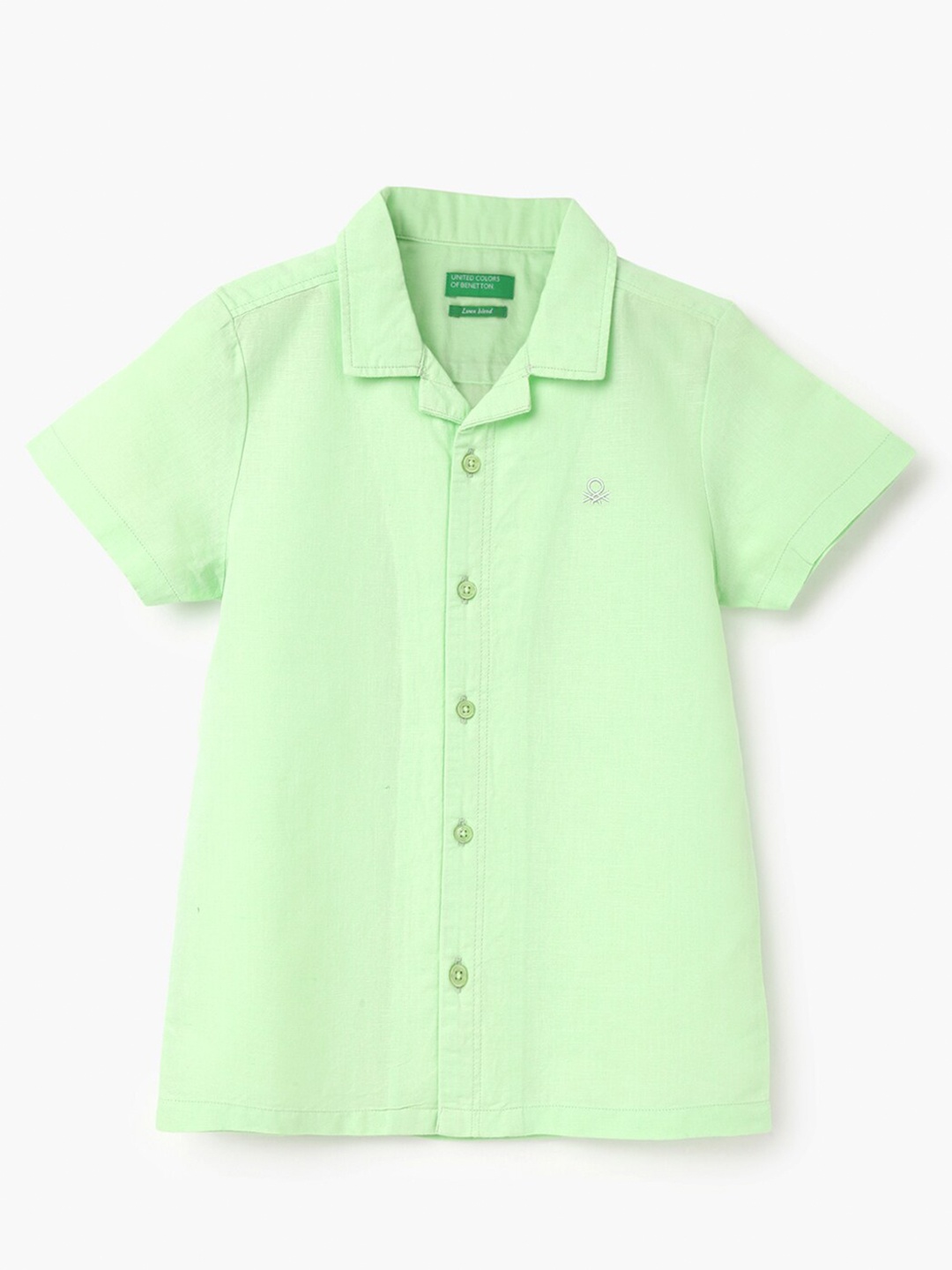 United Colors of Benetton Boys Opaque Casual Shirt, Green