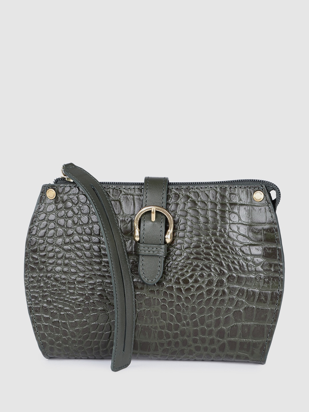 

Hidesign Crocodile Textured Buckle Detail Purse Clutch, Green