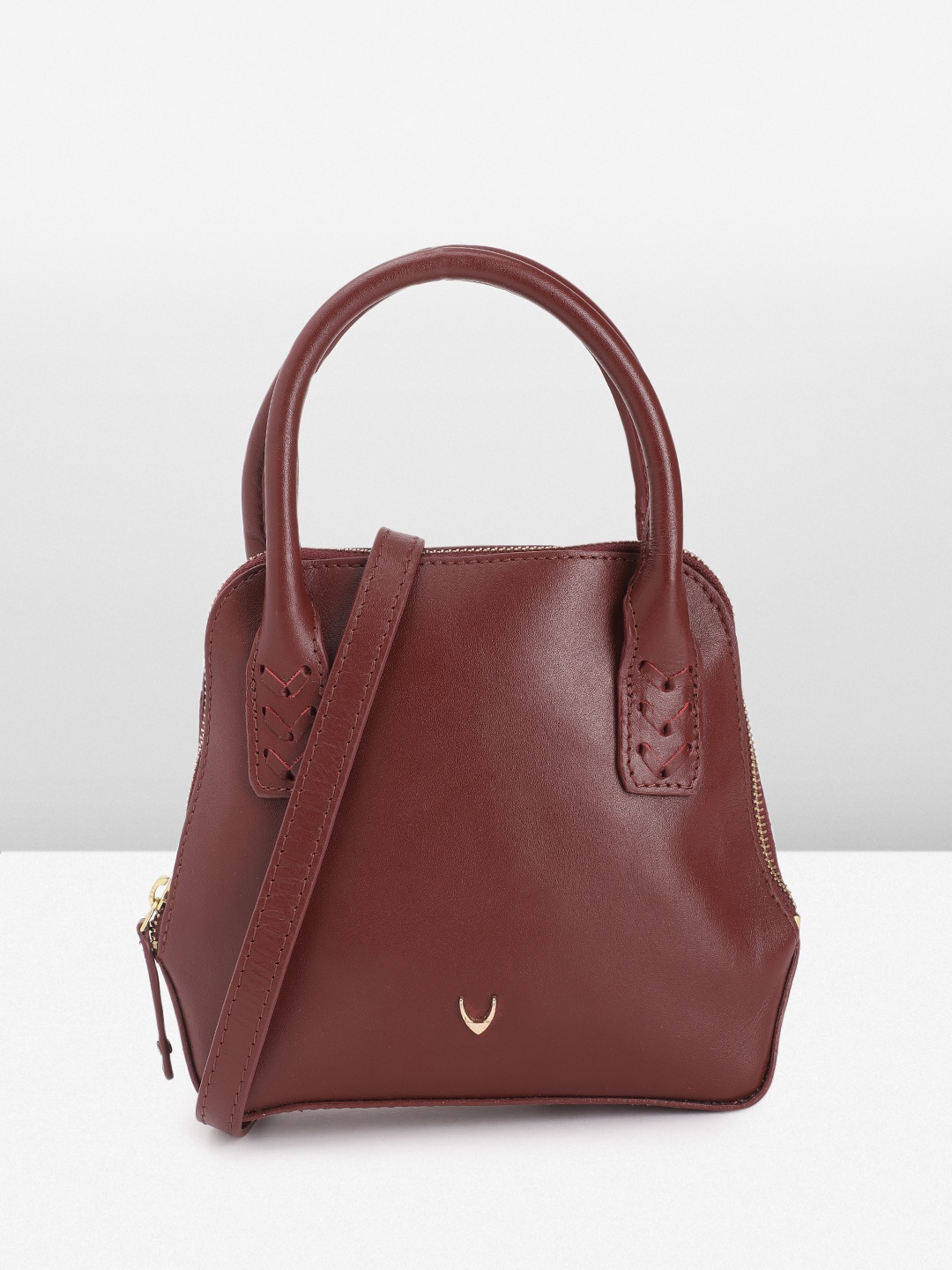 

Hidesign Women Leather Solid Handheld Bag, Maroon
