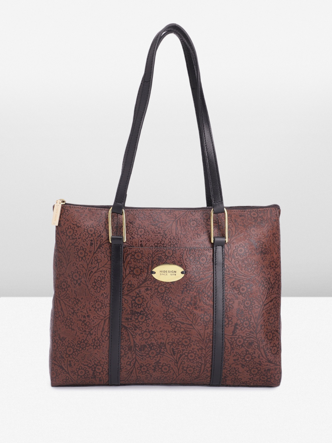 

Hidesign Women Printed Leather Shoulder Bag, Brown
