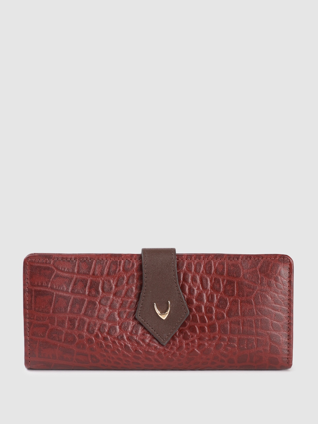 

Hidesign Women Animal Textured Leather RFID Two Fold Wallet, Maroon