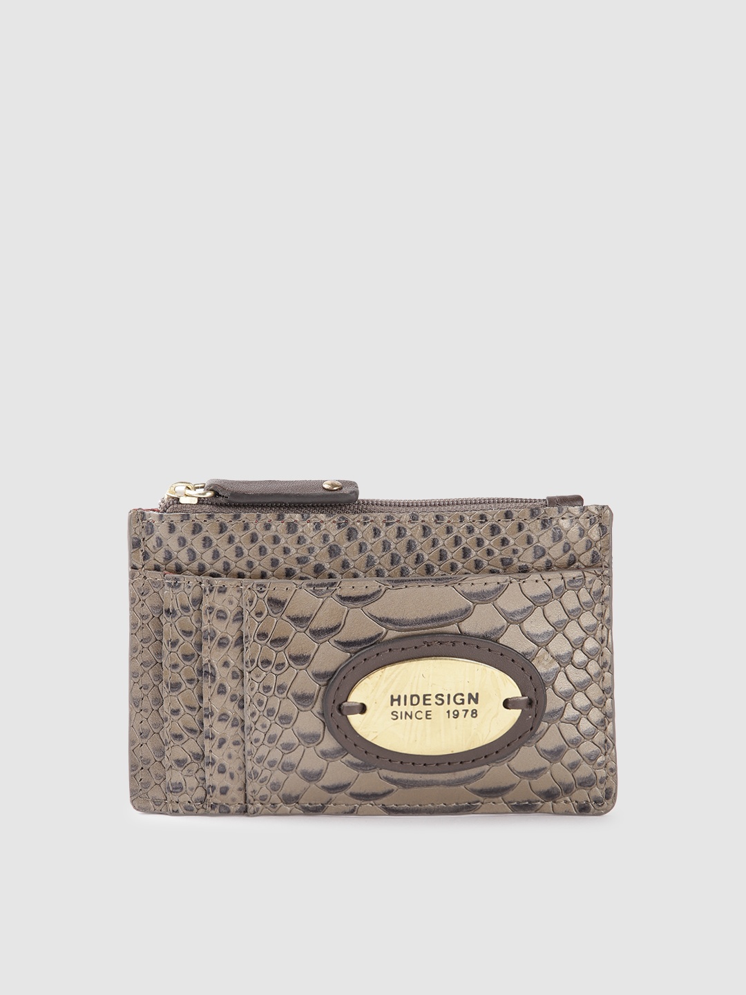 

Hidesign Women Snake Skin Textured Leather Card Holder, Metallic