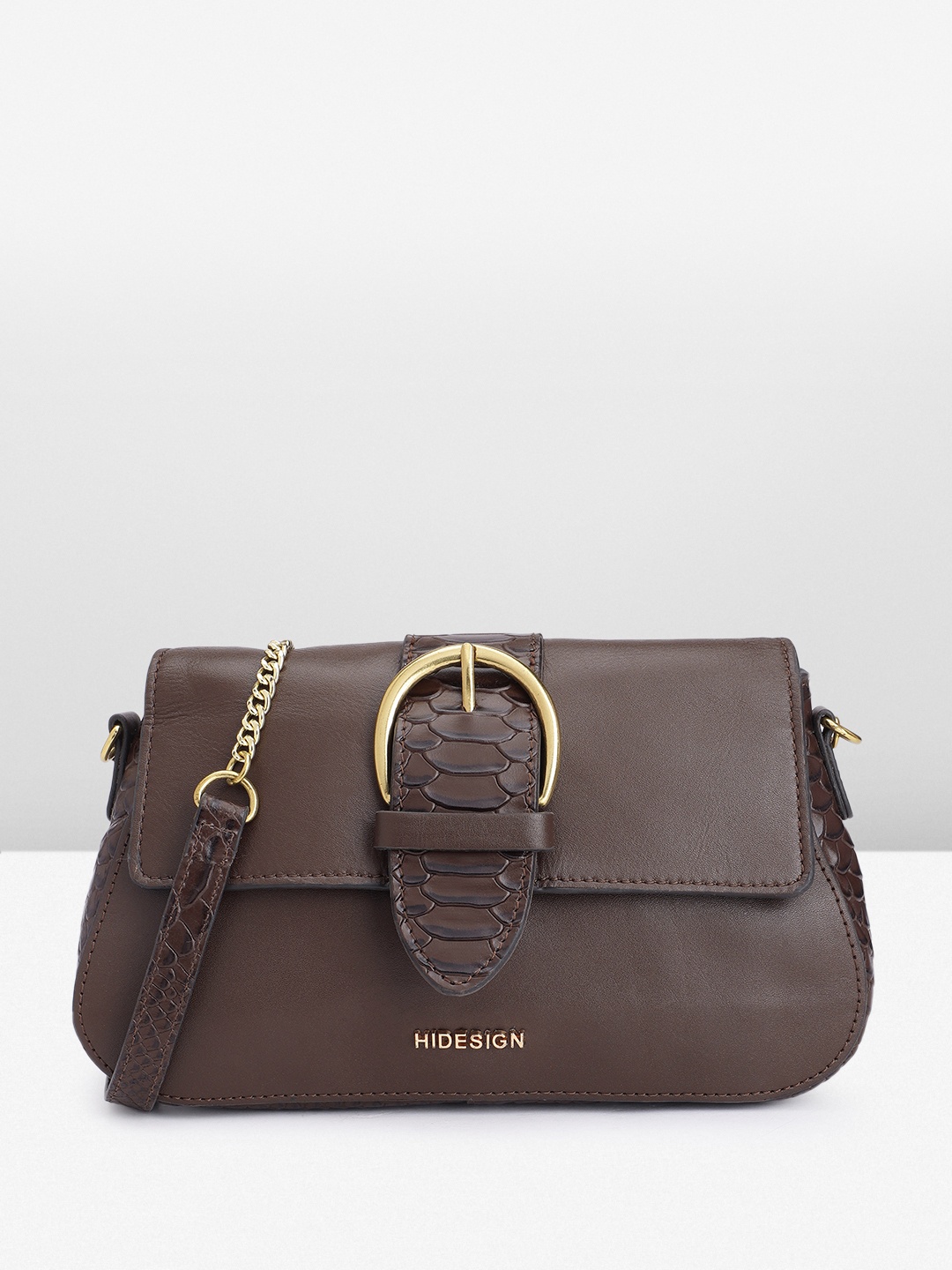 

Hidesign Leather Structured Sling Bag, Brown