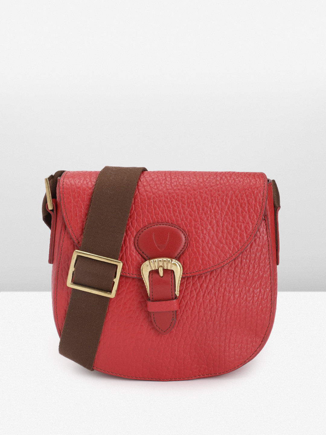 

Hidesign Women Solid Leather Sling Bag, Red