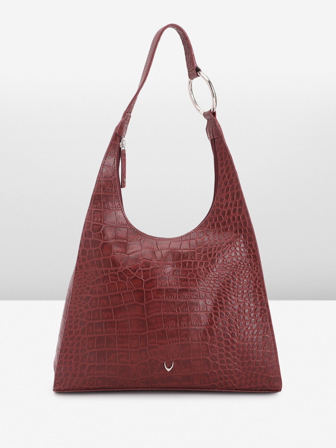 

Hidesign Women Textured Leather Hobo Bag, Maroon