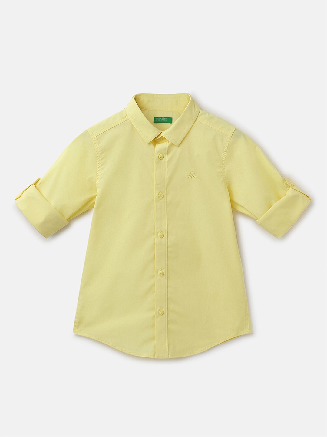 

United Colors of Benetton Boys Spread Collar Casual Shirt, Yellow