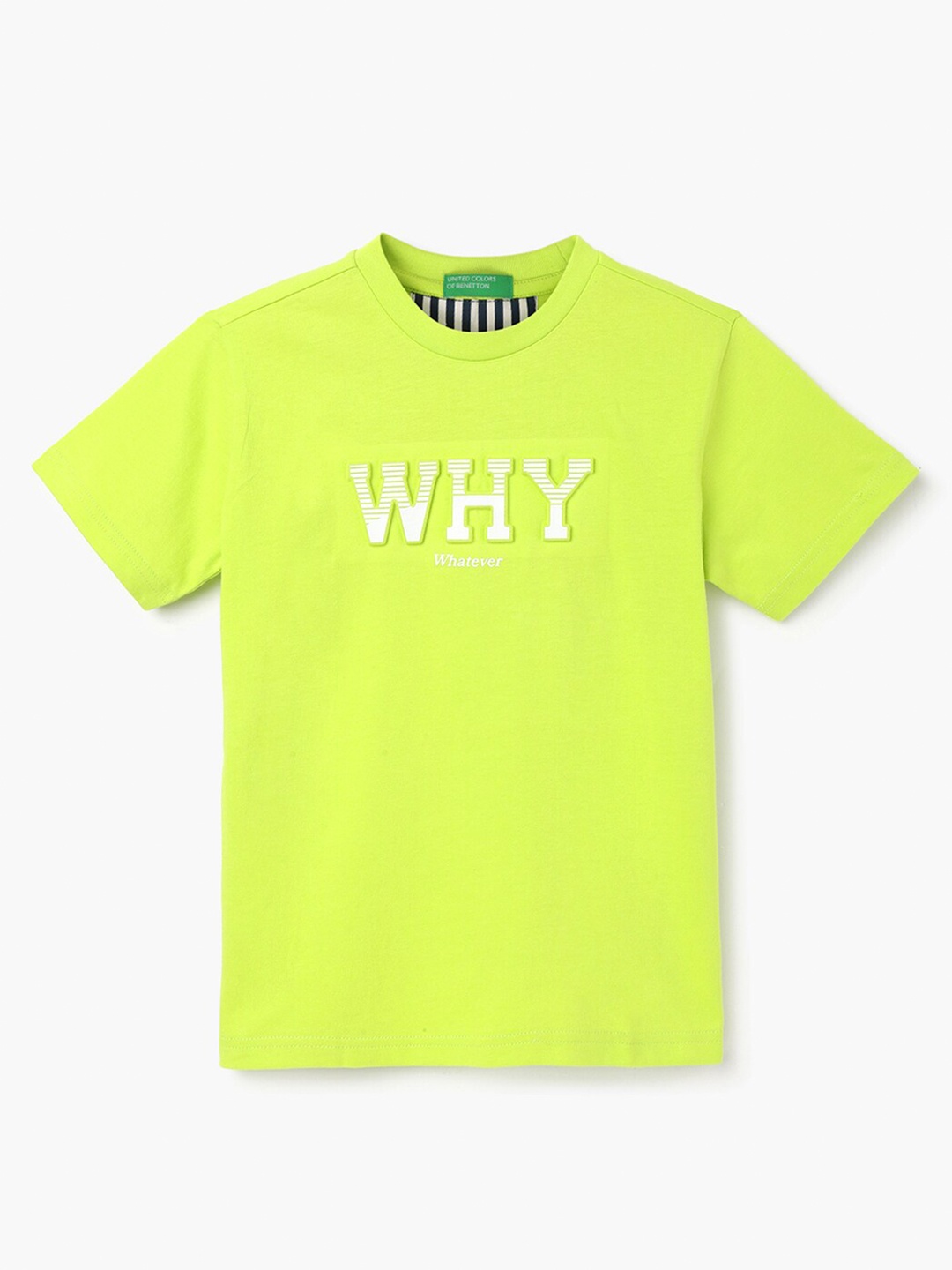 

United Colors of Benetton Boys Typography Printed Pure Cotton T-shirt, Green