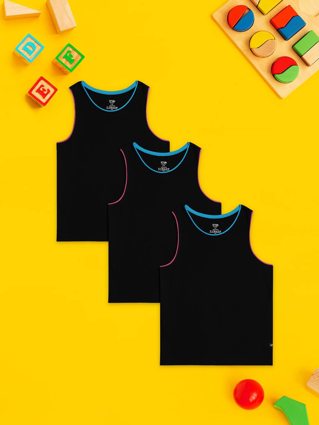 

XY Life Girls Pack of 3 Cotton Tank Tops, Black