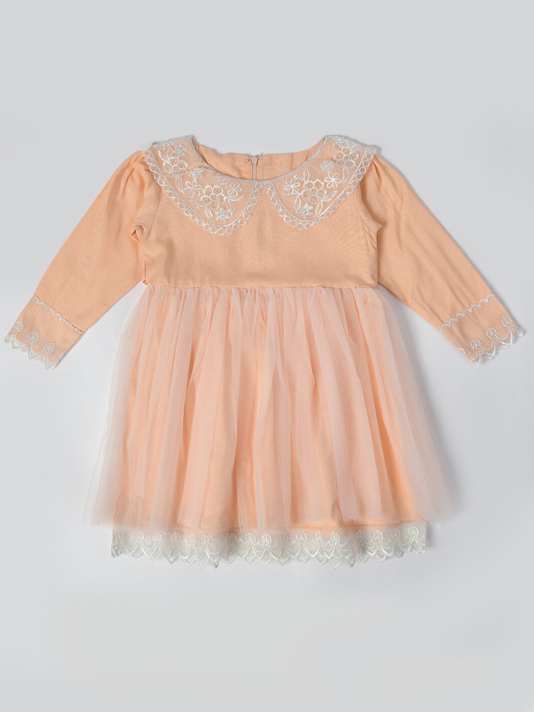 

Bella Moda Girls Peter Pan Collar A-Line Dress, Peach