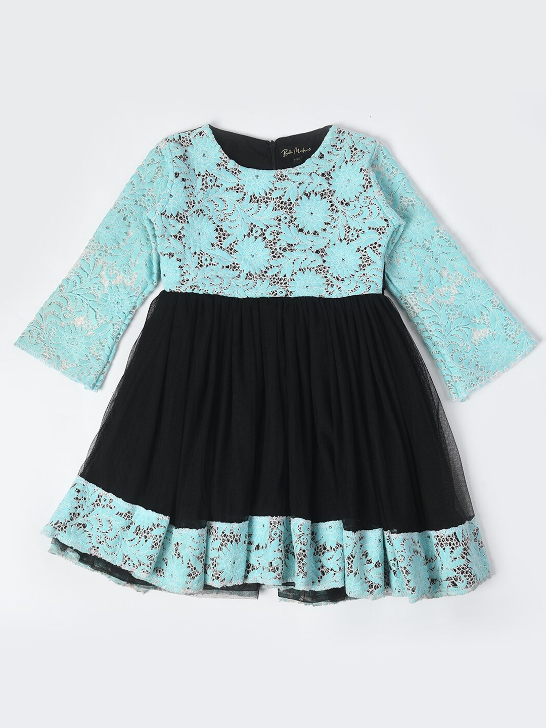 

Bella Moda Girls Floral Printed Fit & Flare Dress, Blue