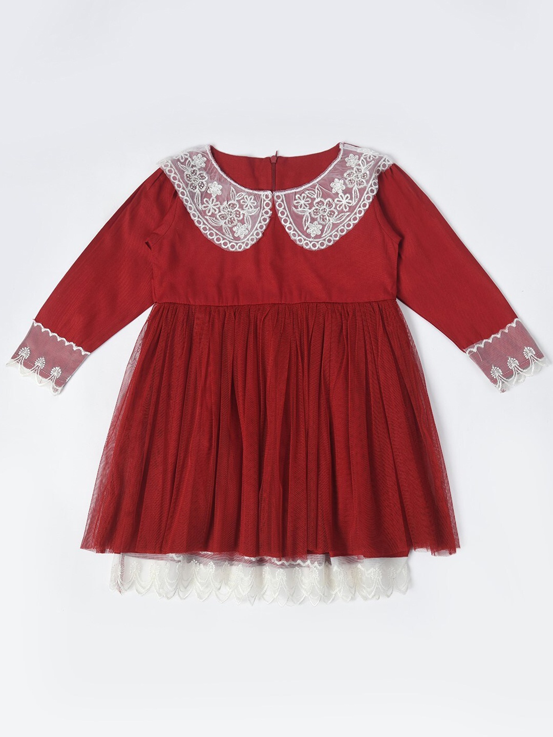 

Bella Moda Girls Peter Pan Collar A-Line Dress, Maroon