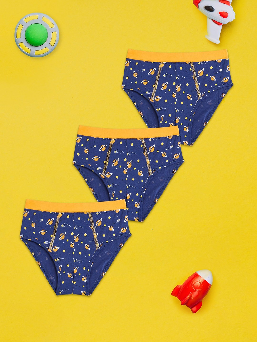 

XY Life Boys Pack Of 3 Abstract Printed Basic Briefs- LBBRF3PCKN06, Blue