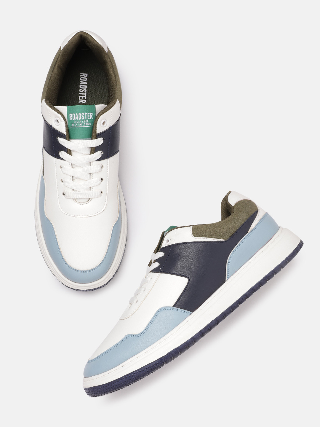 

Roadster Men Colourblocked Sneakers, White