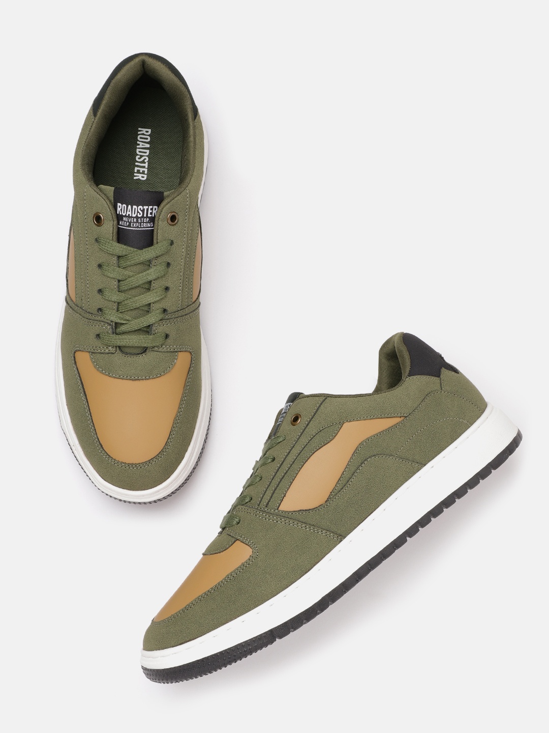 

Roadster The Lifestyle Co. Men Colourblocked Sneakers, Olive