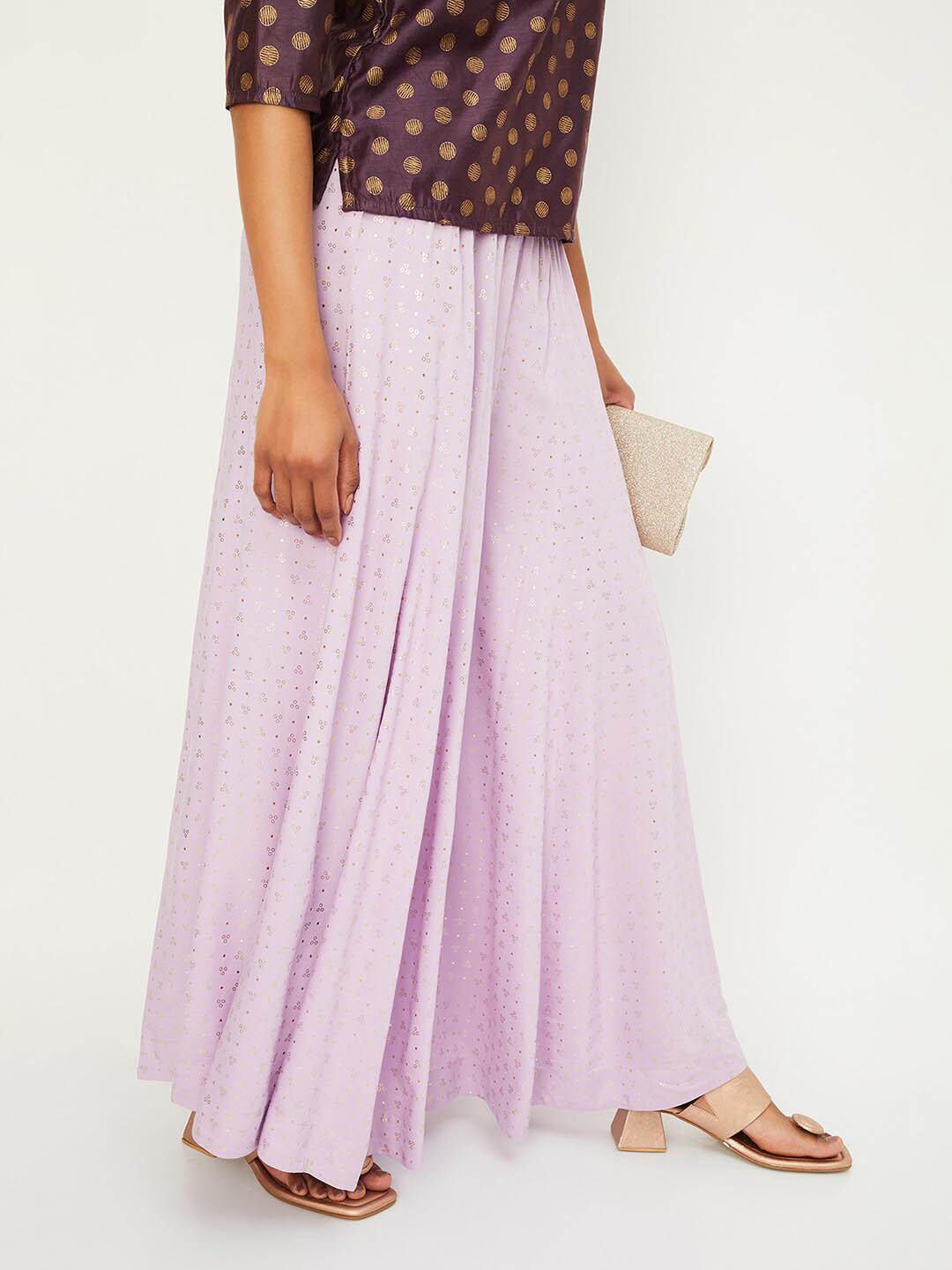 

max Women Ethnic Motifs Printed Palazzos, Purple