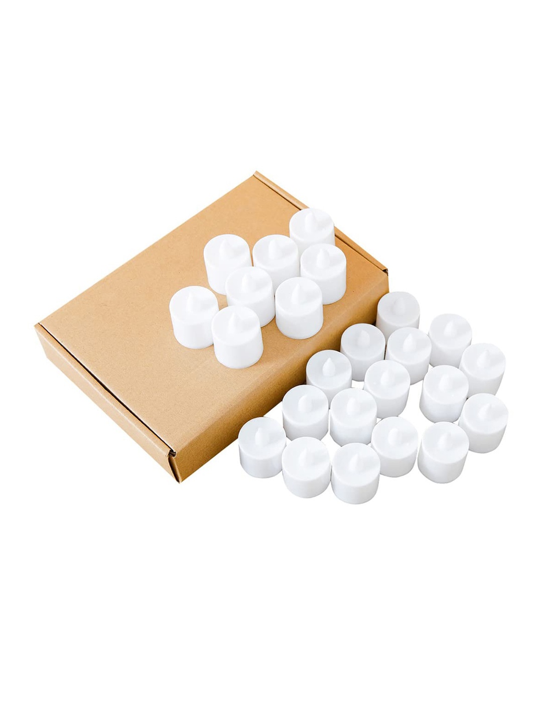

Kuber Industries White 24 Pieces LED Tea Light Candles
