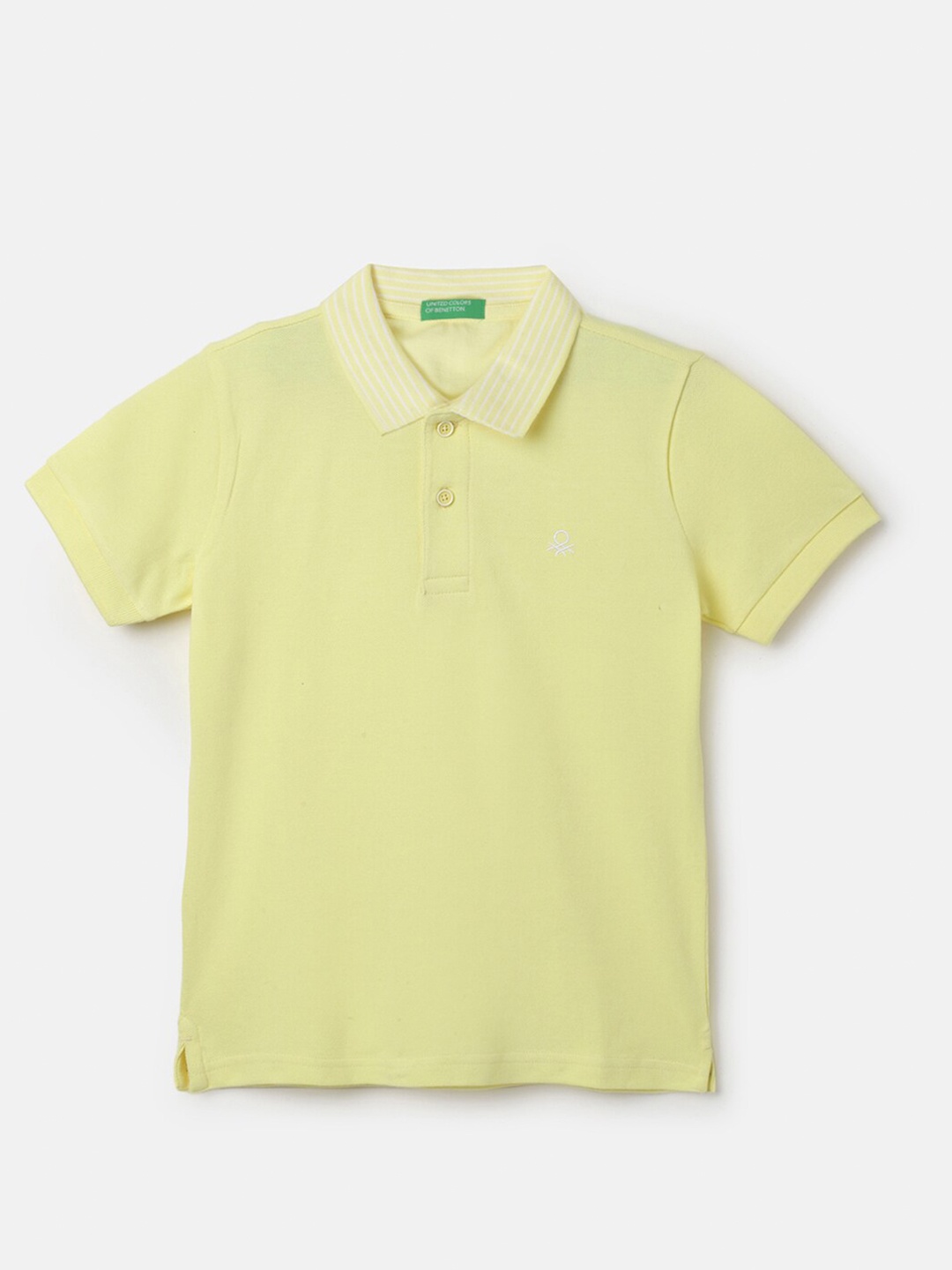 

United Colors of Benetton Boys Polo Collar Pure Cotton T-shirt, Yellow