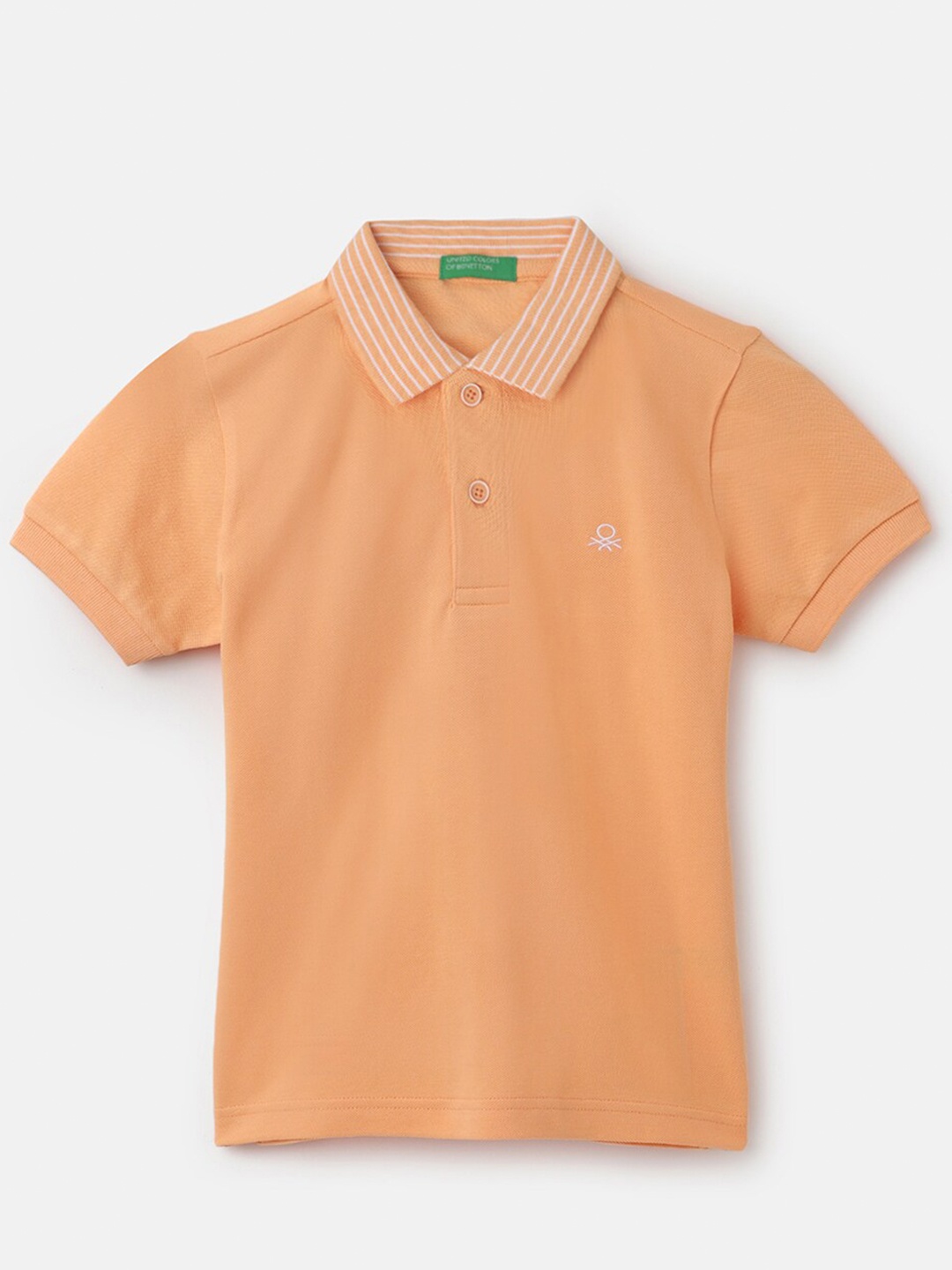 

United Colors of Benetton Boys Polo Collar Pure Cotton T-shirt, Orange