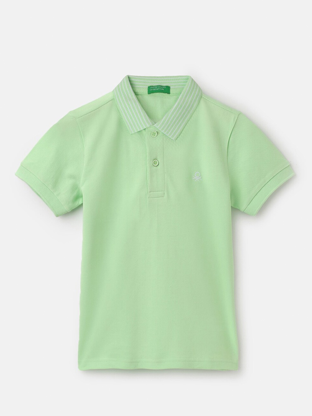 

United Colors of Benetton Boys Polo Collar Pure Cotton T-shirt, Green