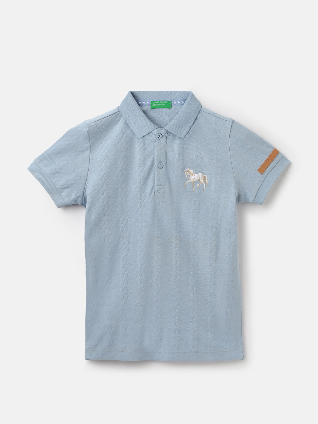 

United Colors of Benetton Boys Polo Collar Pure Cotton T-shirt, Beige