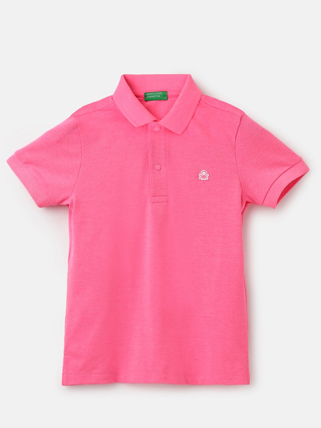 

United Colors of Benetton Boys Polo Collar T-shirt, Pink