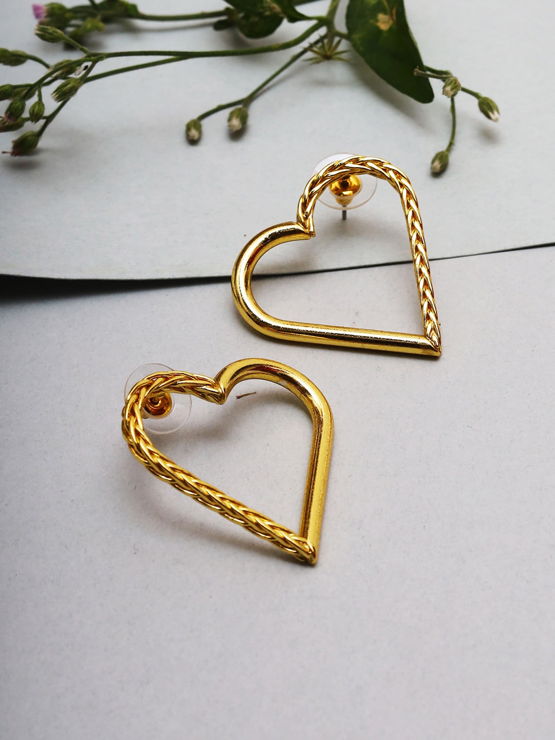 

VIRAASI Gold-Plated Heart Shaped Stud Earrings