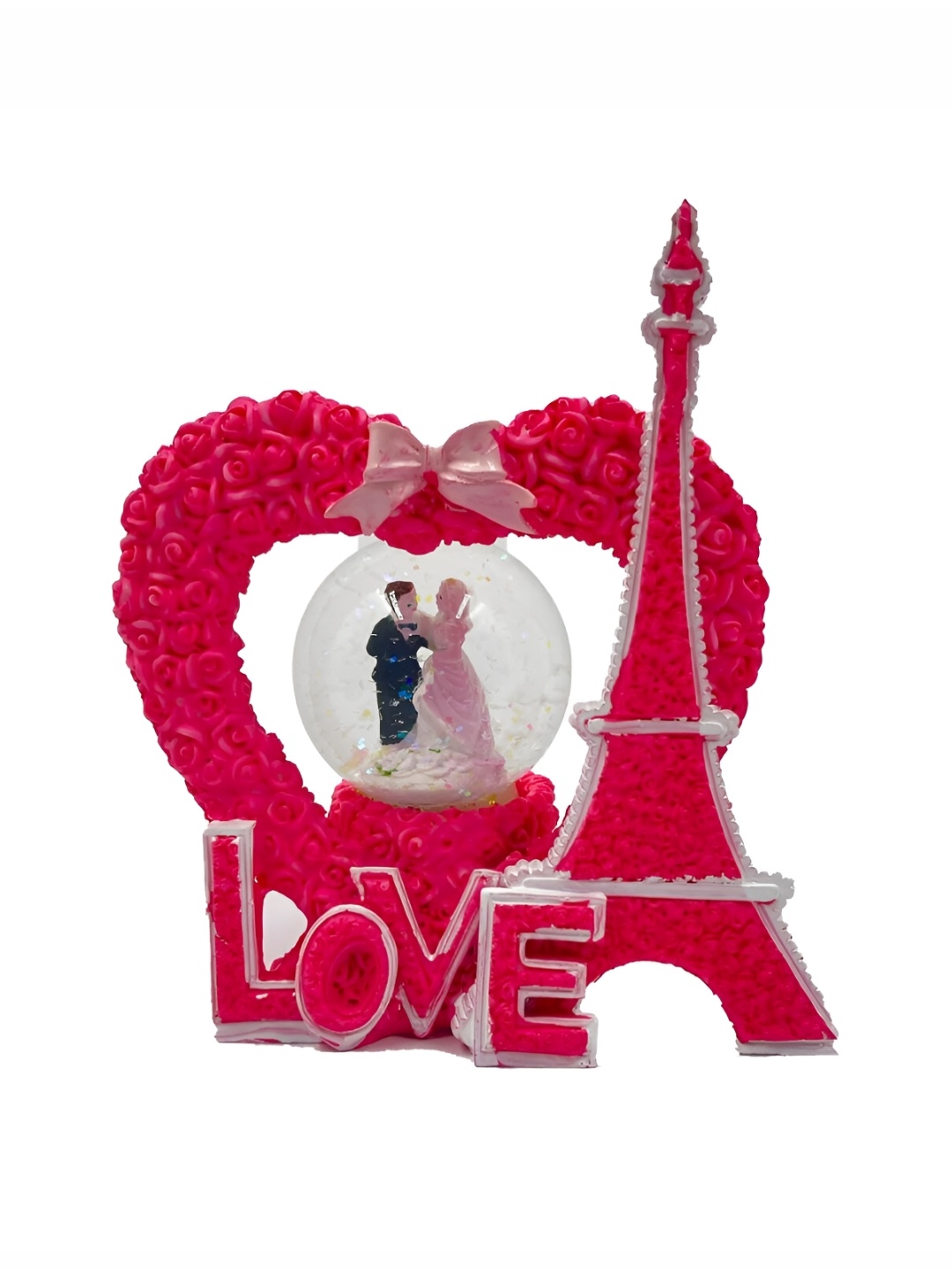 

CraftVatika Pink Small Figurine Romantic Couple Valentine Showpiece