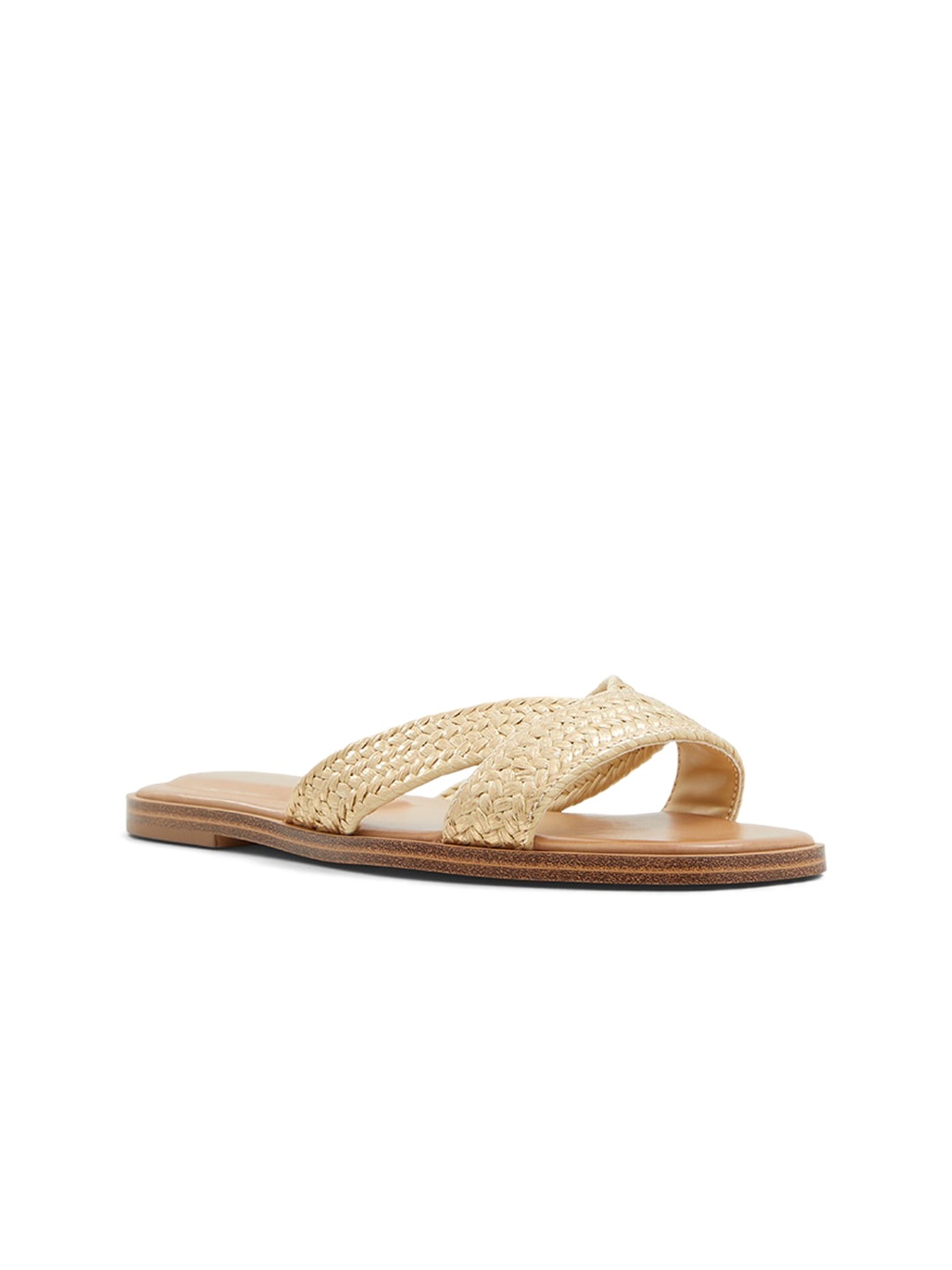 

ALDO Textured Open Toe Flats, Beige