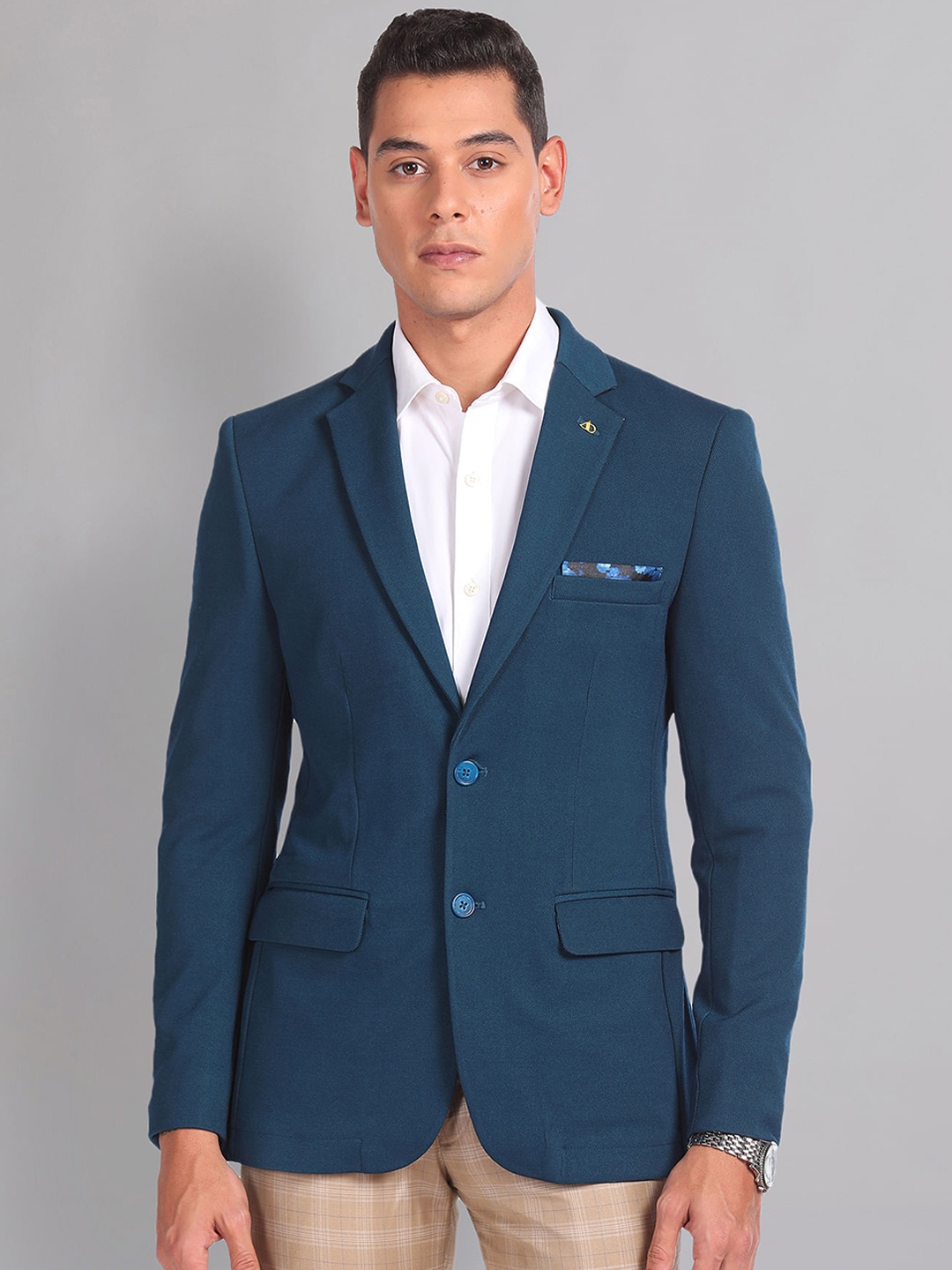 

AD By Arvind Slim-Fit Single Breasted Blazer, Blue