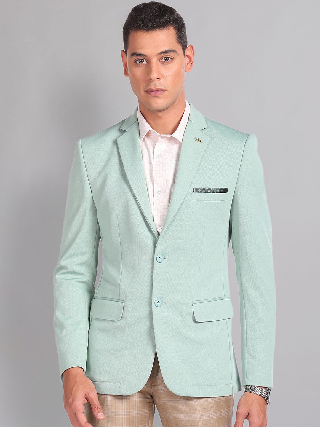 

AD By Arvind Slim-Fit Single Breasted Blazer, Green