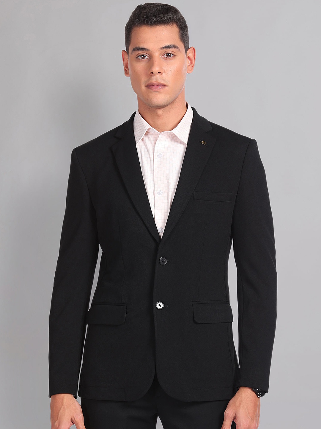 

AD By Arvind Slim-Fit Single Breasted Formal Blazer, Black