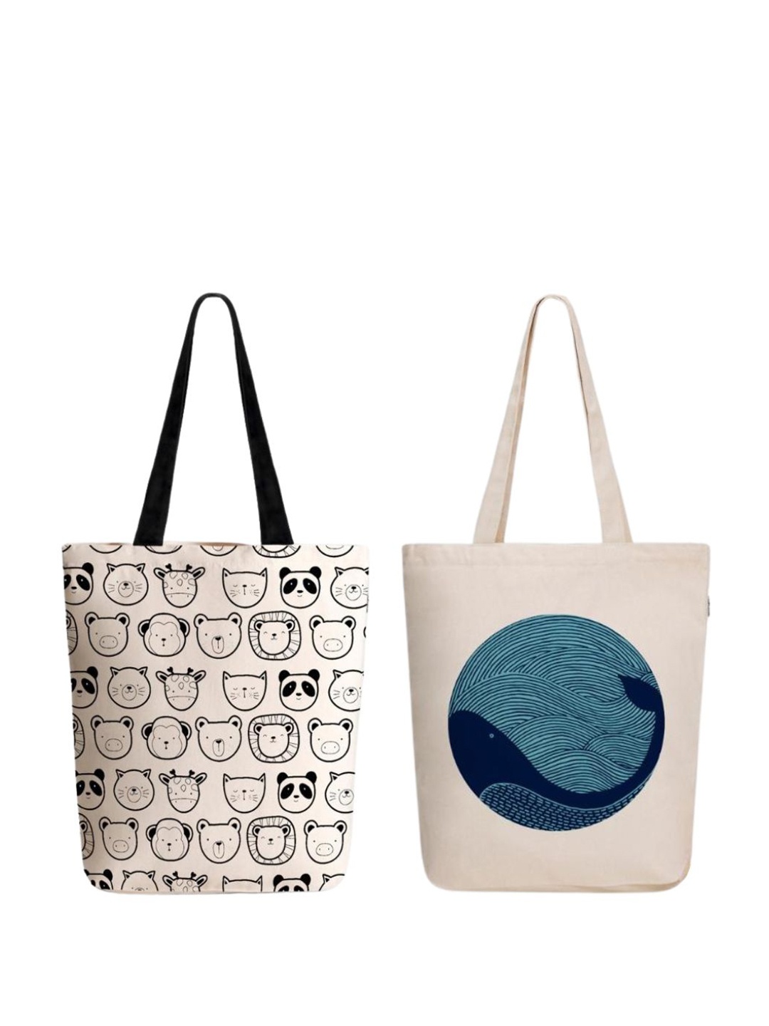 

EcoRight Graphic Printed Pure Cotton Shopper Tote Bag, Off white
