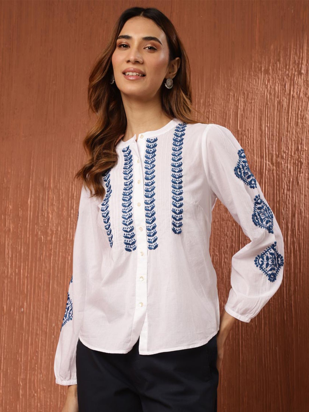 

Fabindia Opaque Striped Cotton Casual Shirt, White