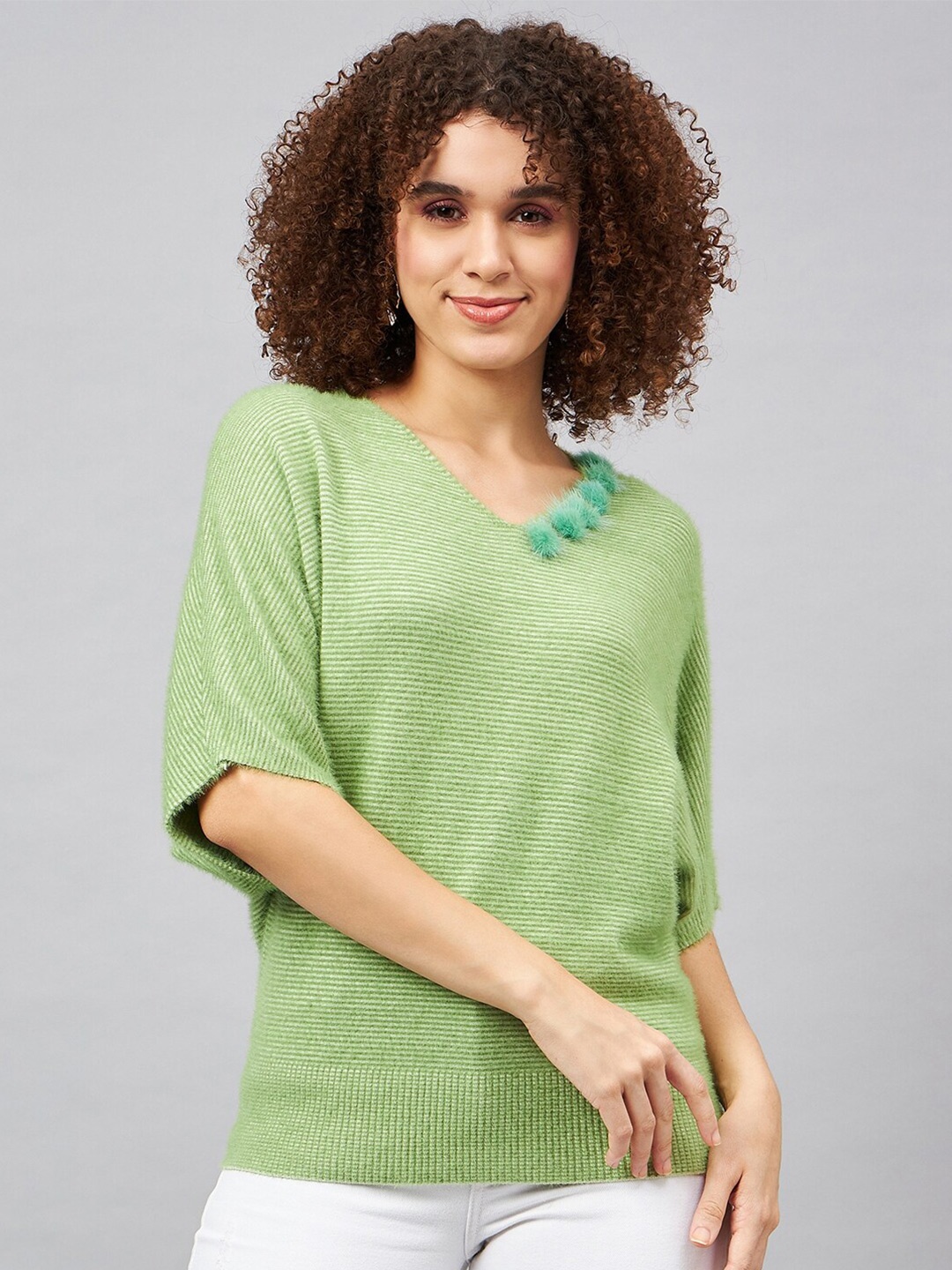 

Orchid Blues Woollen Regular Top, Green