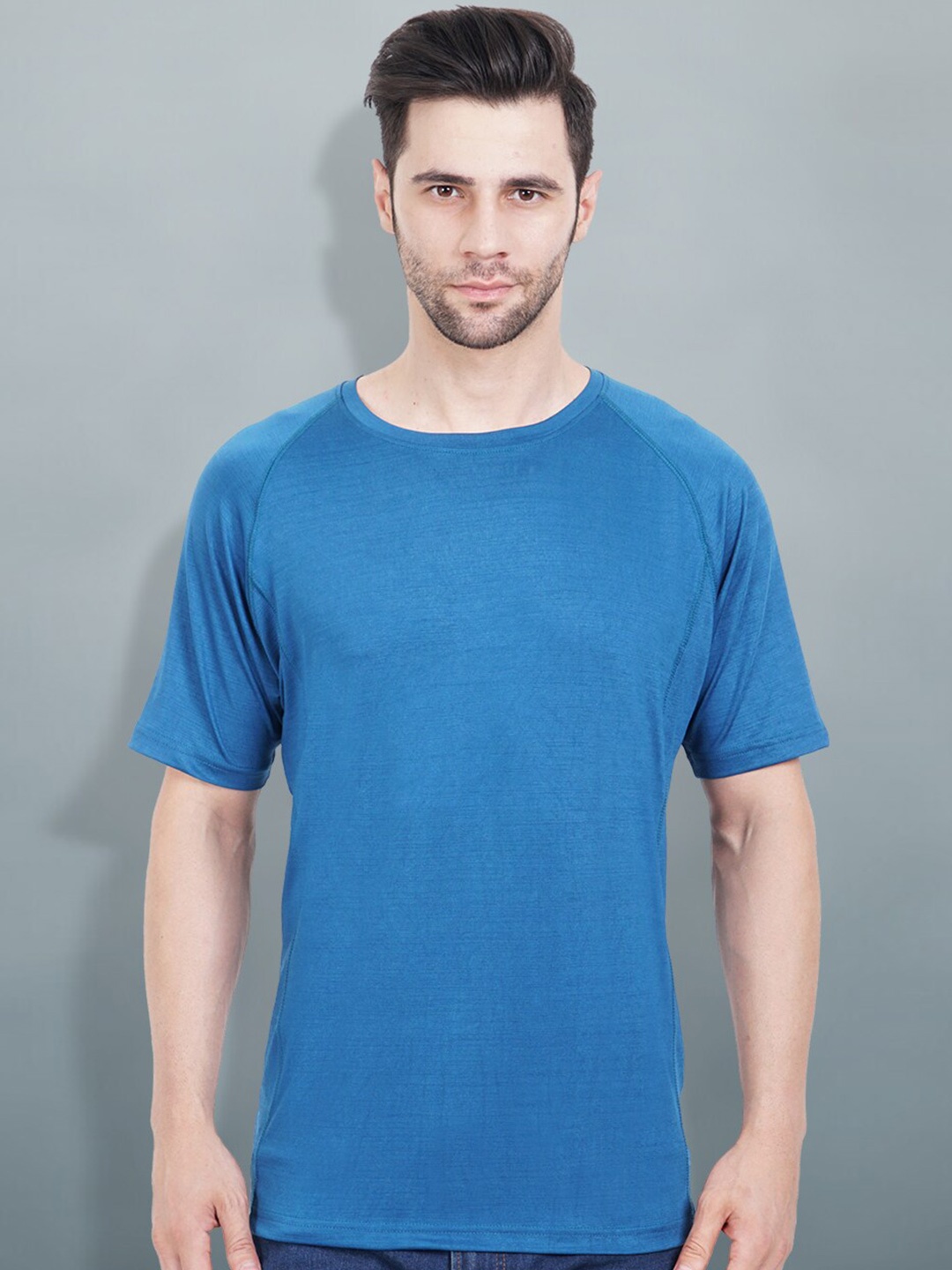 

PRONK Raglan Sleeves Relaxed Fit Casual T-shirt, Blue