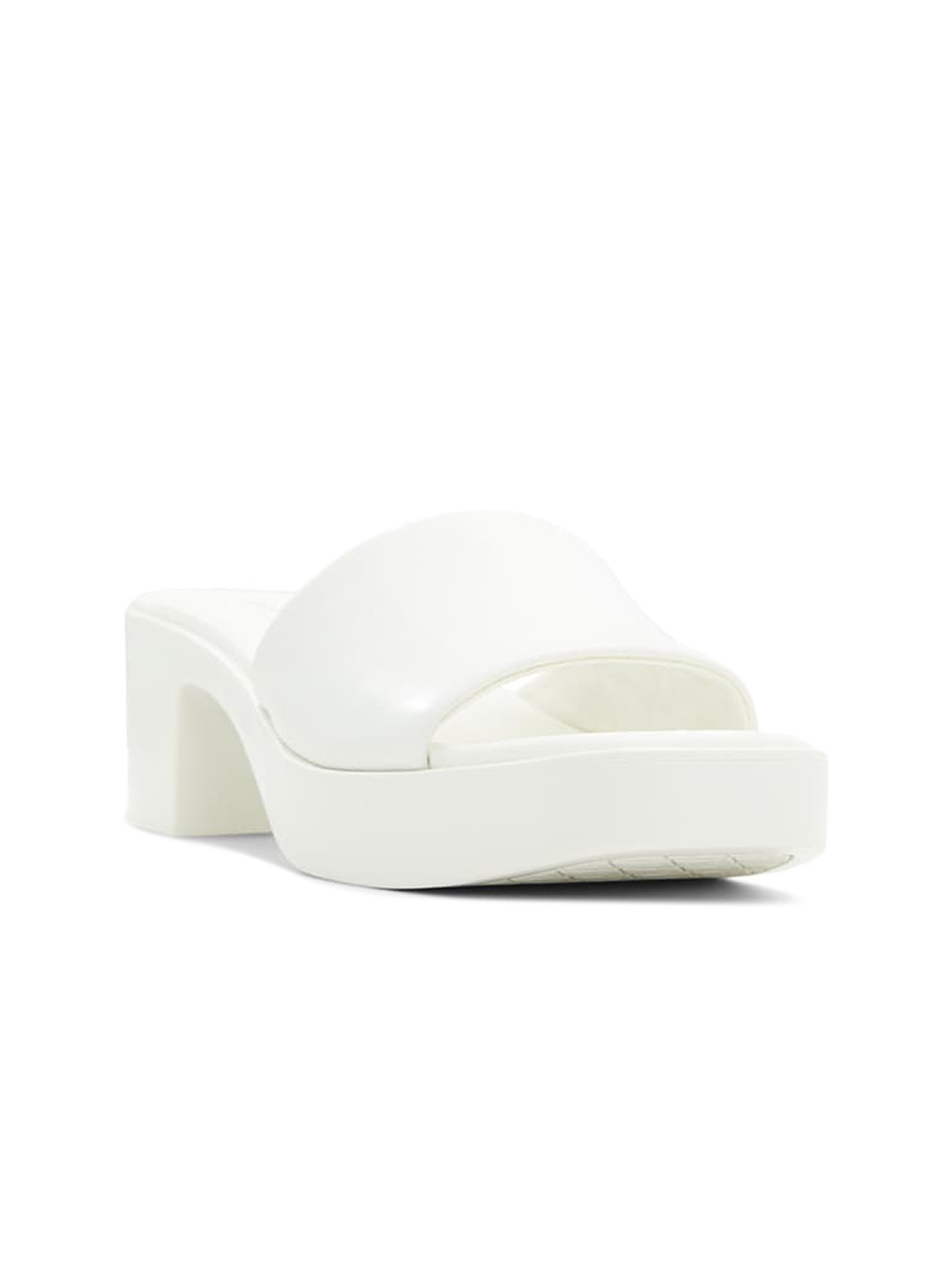 

ALDO Open Toe Leather Block Heels, White