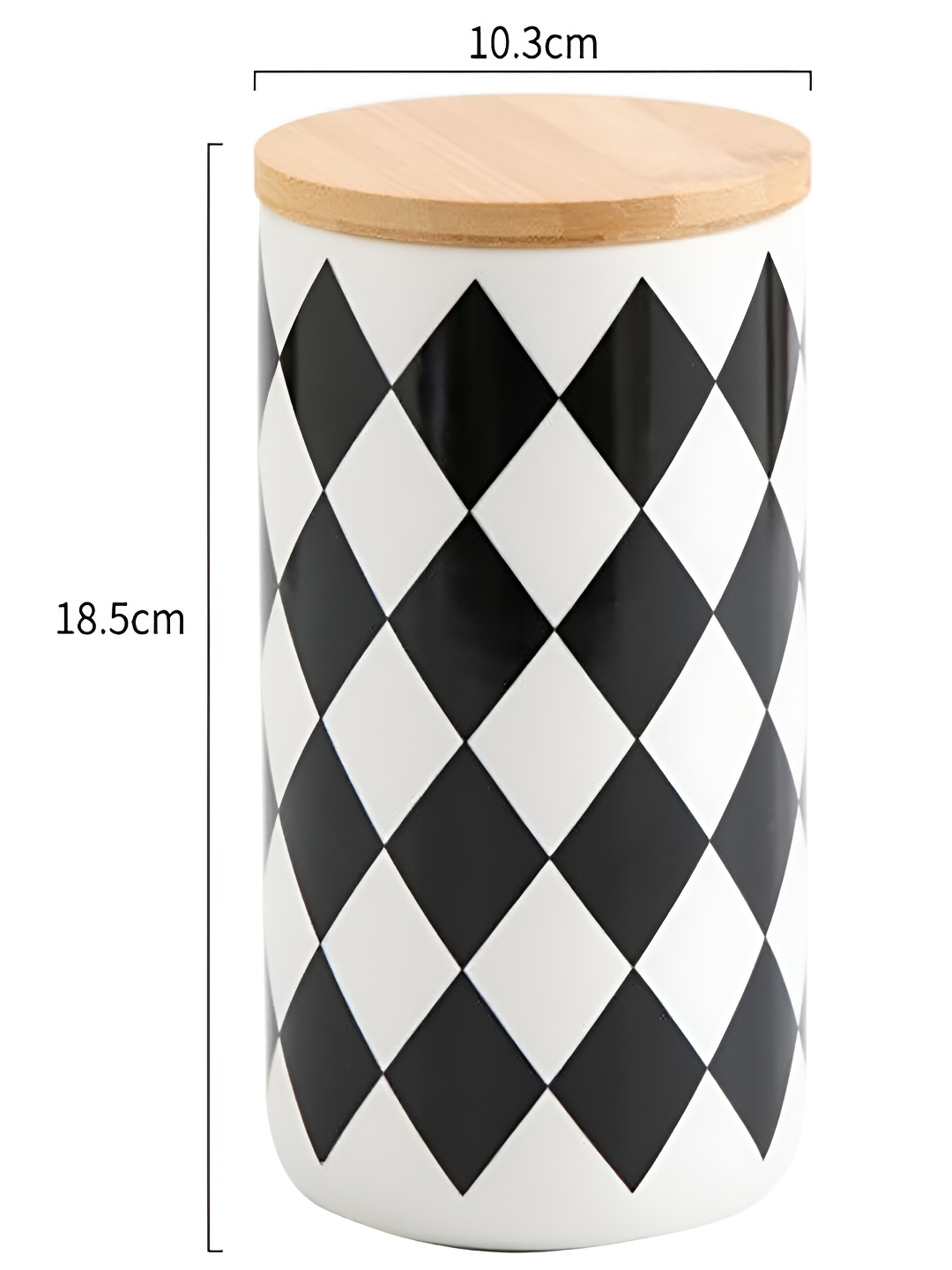 Kuber Industries White & Black Ceramic Food Container 1 L