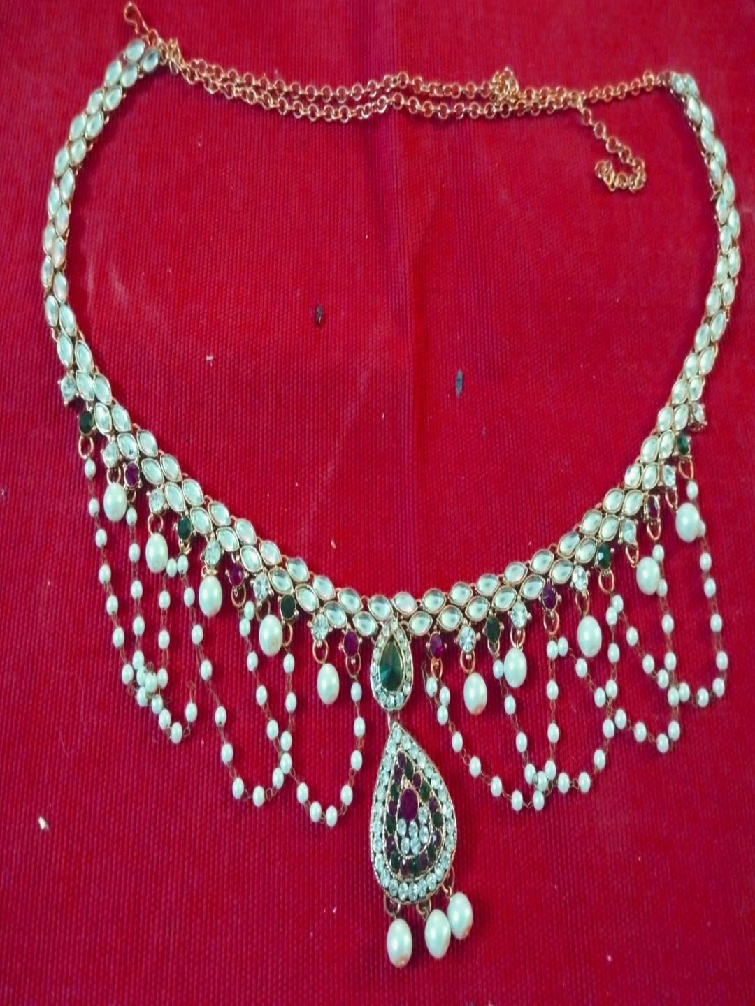 

Runjhun Kundan Studded Waist Chain Saree Accessories, Gold